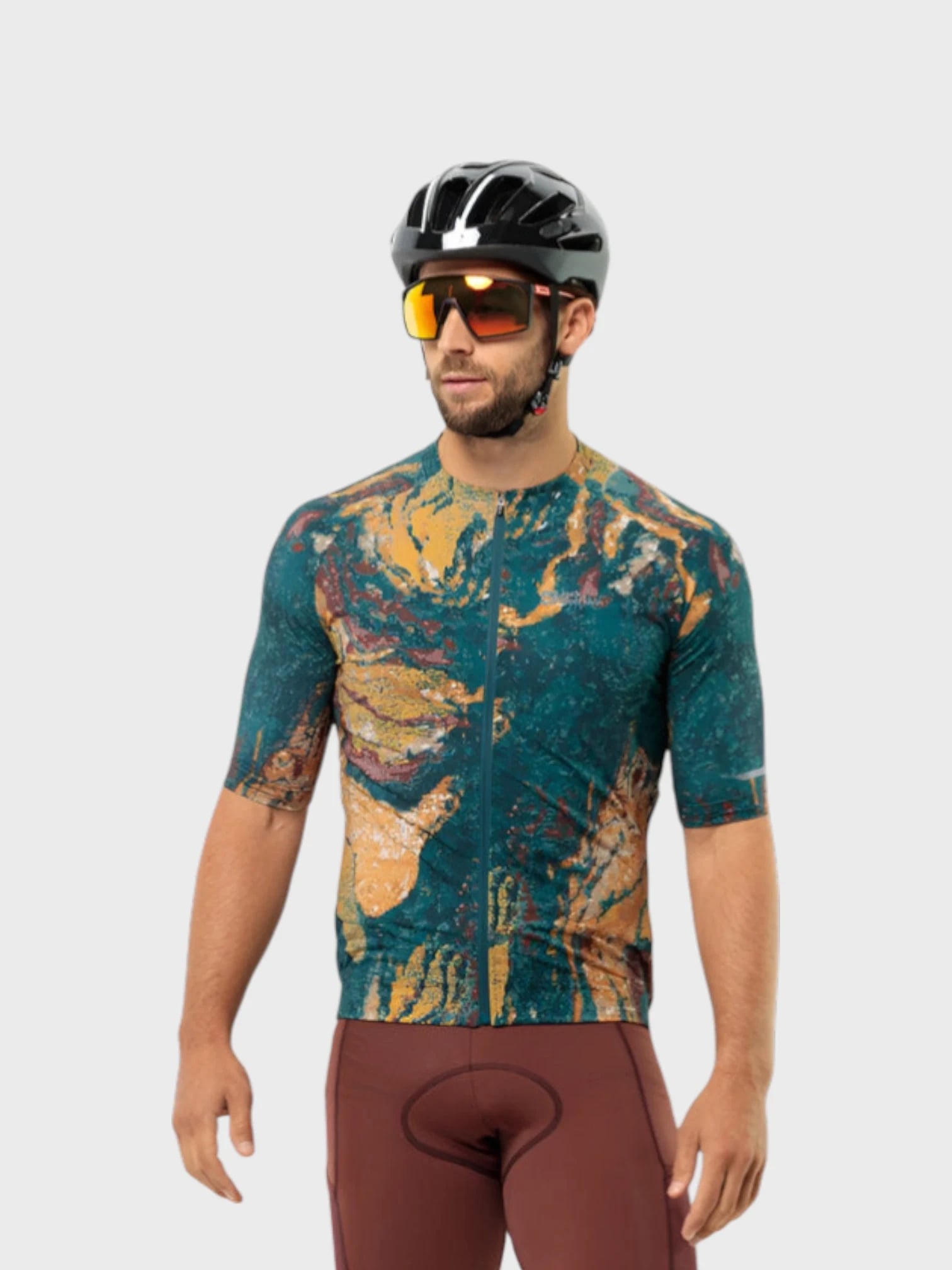 Gravex Printed Fullzip S/S miesten pyöräilypaita